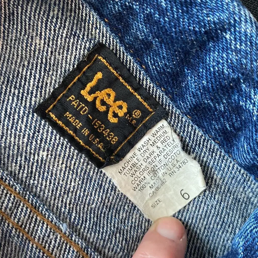 Vintage Lee Kids Jean Jacket made in USA Acid Wash Blue